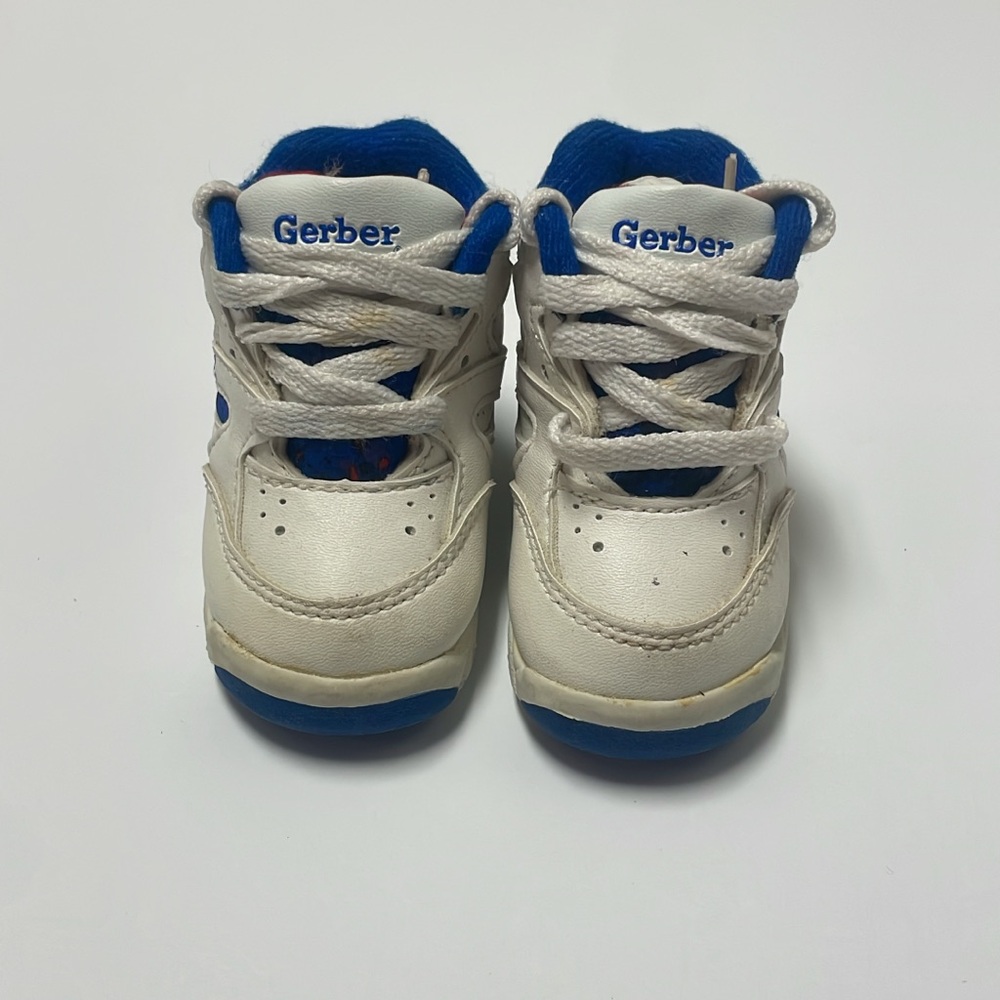 Vintage Gerber baby Sneakers White and Blue